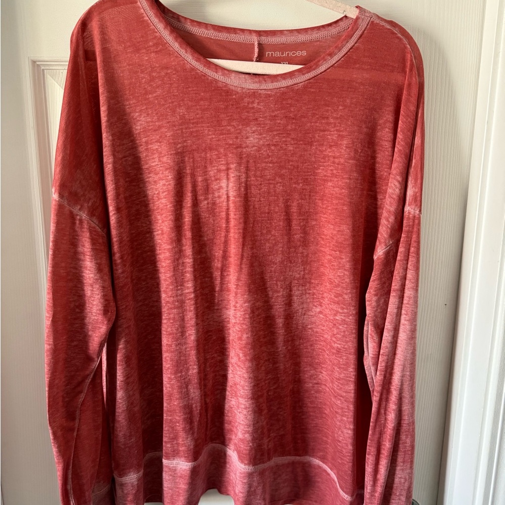 Maurices Women's Faded Red Sweatshirt like top